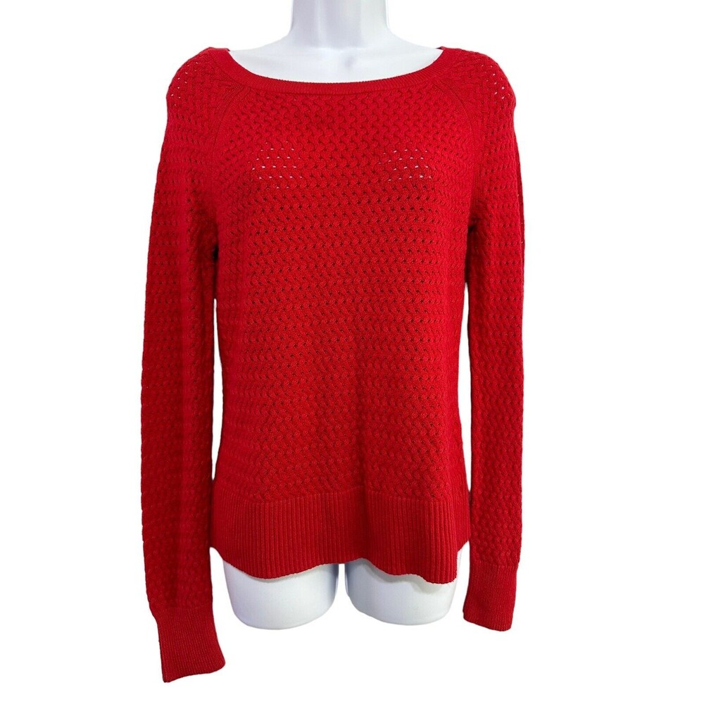 American Eagle Outfitters‎ Womens Red Long Sleeve Sweater SZ XS Knit Wool Winter